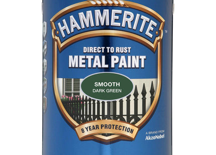 Hammerite 2.5 Litre Direct to Rust Smooth Finish - Dark Green 5084892