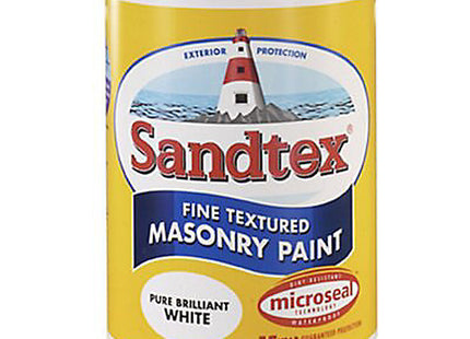 Sandtex Fine Textured Masonry Paint 5 Litre Brilliant White