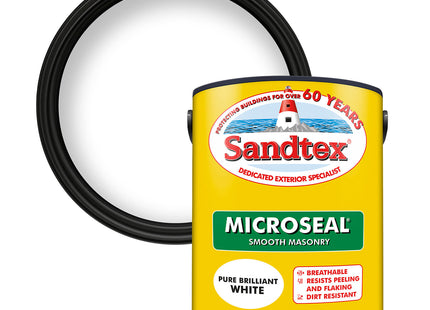 Sandtex Ultra Smooth Masonry Paint 5 Litre - Pure Brilliant White