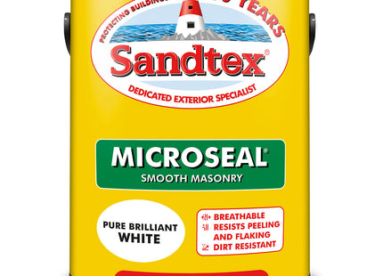 Sandtex Ultra Smooth Masonry Paint 5 Litre - Pure Brilliant White