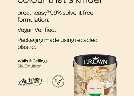 Crown Silk 2.5 Litre Emulsion - Ivory Cream