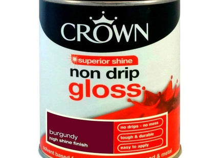 Crown Retail Non Drip Gloss Burgundy 0.75 Litre