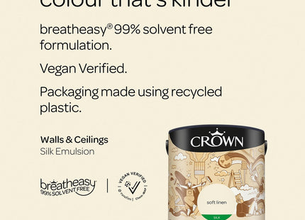 Crown Silk 2.5 Litre Emulsion - Soft Linen