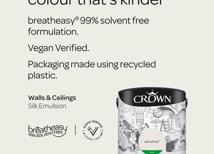Crown Retail Core Emulsion Silk Sail White 2.5 Litre