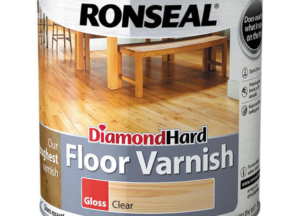Ronseal Diamond Hard Floor Varnish Clear Gloss 2.5 Litre