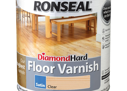 Ronseal Diamond Hard Floor Varnish Clear Satin 2.5 Litre
