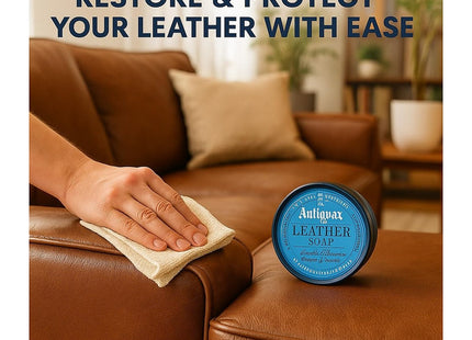 Antiquax Leather Soap -Cleaner for Gentle Care, Deep Cleaning, and Conditioning of Furniture, Shoes, and Accessories - 100ml