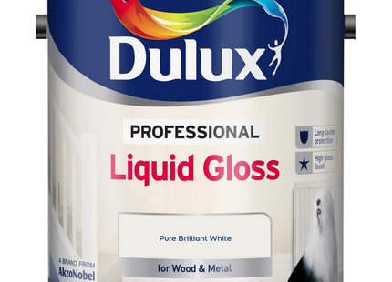 Dulux Professional Liquid Gloss Paint For Wood And Metal, Pure Brilliant White, 2.5 Litre