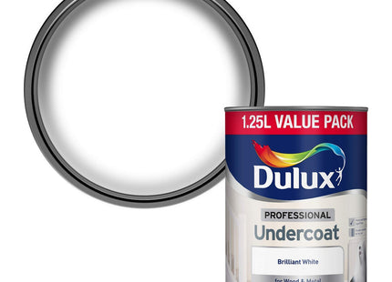 Dulux Professional Undercoat Paint - Brilliant White - 1.25 Litre