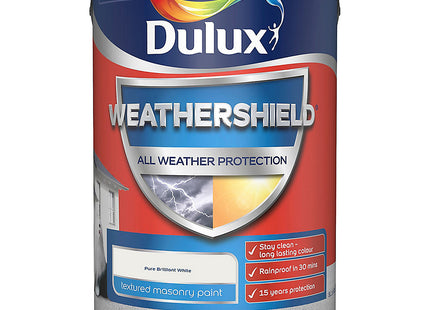 Dulux All Weather Protection Textured Masonry - 5 Litre - Brilliant White