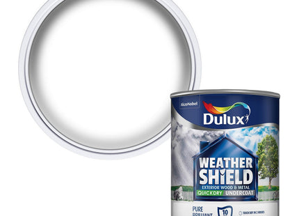 Dulux Weather Shield Quick Dry Undercoat Paint, 750ml - White