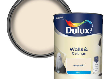 Dulux Matt Emulsion Paint For Walls And Ceilings - Magnolia 5 Litre
