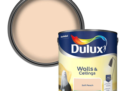 Dulux Silk Emulsion Paint For Walls And Ceilings - Soft Peach 2.5 Litre