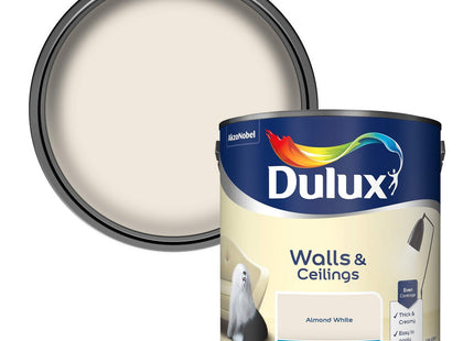 Dulux Matt Emulsion Paint For Walls And Ceilings - Almond White 2.5 Litre