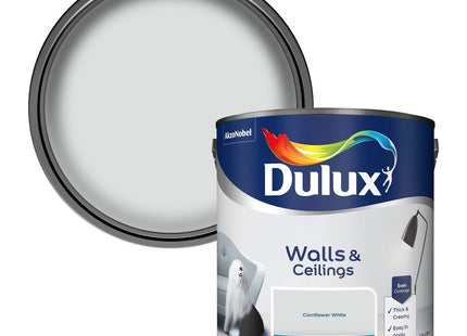 Dulux Matt Emulsion Paint For Walls And Ceilings - Cornflower White 2.5 Litre