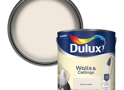 Dulux Silk Emulsion Paint For Walls And Ceilings - Almond White 2.5 Litre