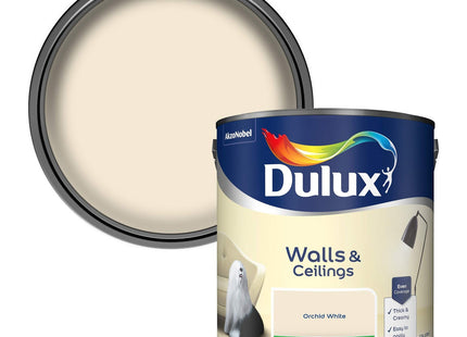 Dulux Silk Emulsion Paint For Walls And Ceilings - Orchid White 2.5 Litre
