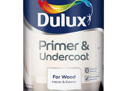 Dulux Primer & Undercoat Paint For Wood - 750ml, White