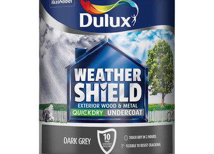 Dulux Weather Shield Quick Dry Undercoat Paint, 750ml - Dark Grey