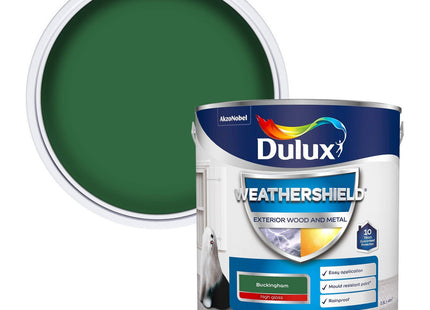Dulux Weather Shield Exterior High Gloss Paint, 2.5 Litre, Buckingham