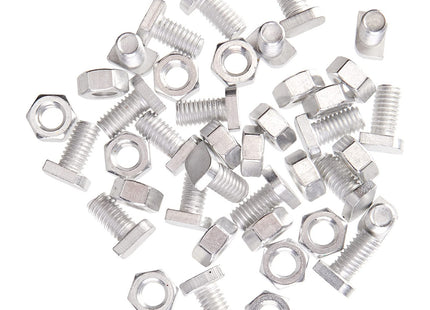 ALM Manufacturing Aluminium Cropped Head Nuts & Bolts (Pack 20) -, Silver GH003