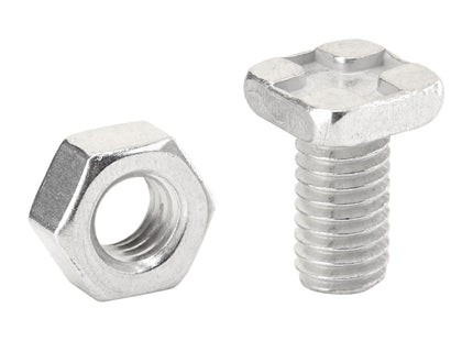 ALM Manufacturing Aluminium Square Head Nuts & Bolts (Pack 20) -, Silver GH004