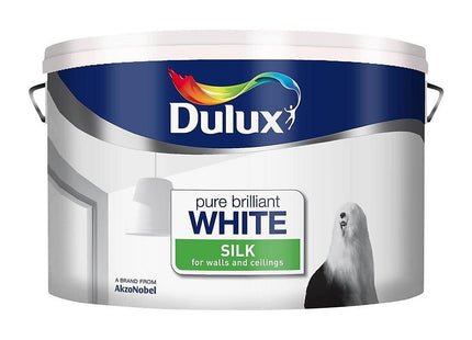 Dulux 10 Litre Silk Paint - Pure Brilliant White 500007