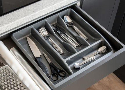 Addis Plastic Drawer Organiser, Metallic, 40 x 38.5 x 6 cm 510855