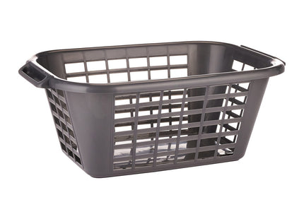Addis 40 Litre Laundry Basket Metallic, Heavy Duty Plastic Washing Basket with Handles, Ventilated Clothes Hamper for Home & Laundry Room