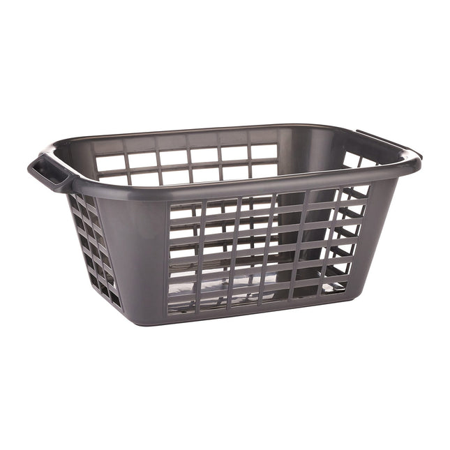 Addis 40 Litre Laundry Basket Metallic, Heavy Duty Plastic Washing Basket with Handles, Ventilated Clothes Hamper for Home & Laundry Room
