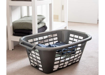 Addis 40 Litre Laundry Basket Metallic, Heavy Duty Plastic Washing Basket with Handles, Ventilated Clothes Hamper for Home & Laundry Room