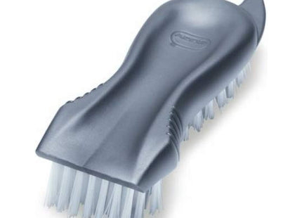 Addis Everyday Essentials Plastic Floor Stiff Scrub Brush with Scrapper, Metallic Silver 319186