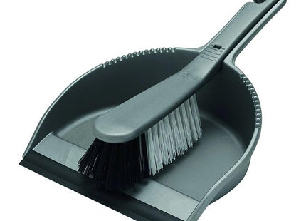 Addis Housewares Dustpan and Stiff Brush Set, Metallic Silver, 5cm 510405