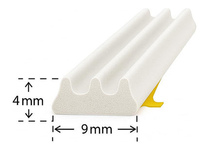Exitex E Strip Self-Adhesive Rubber Seal 5m Roll Seals Gaps 2-4mm (White)