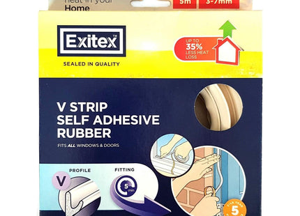 Exitex 5M 'V' Strip Pack White Ssv/5w