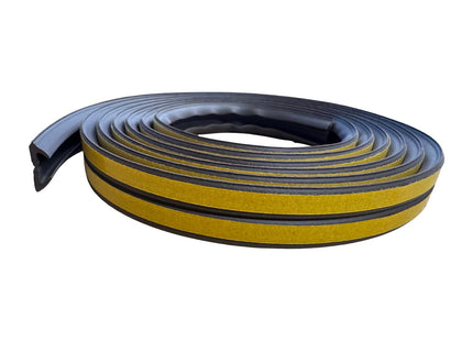 Exitex Self Adhesive V Strip Seal 5m Draught Proofing Rubber for Doors and Windows Stops Drafts 3 to 7 mm Gaps - Brown