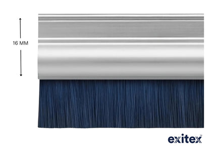 Exitex Door Draught Excluder Brush Strip 914mm - Aluminium Mill Finish Draft Stopper Seal with Hard-Wearing Polypropylene Bristles