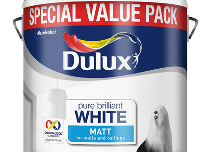 Dulux Matt Paint, 6 Litre - Pure Brilliant White
