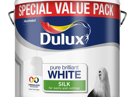 Dulux 6 Litre Smooth and Creamy Emulsion Paint for Use on Walls/Ceilings - Pure Brilliant White 500007