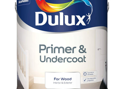 Dulux Primer & Undercoat Paint for Wood - 2.5 Litre, White