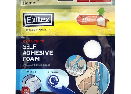 Exitex Self Adhesive Extra Thick Foam White 5MTR