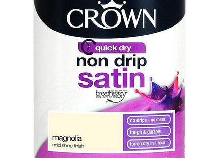 Crown Retail Non Drip Satin Magnolia 0.75 Litre