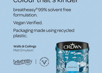 Crown Matt 2.5 Litre Emulsion - Powder Blue