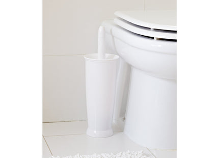 Addis Closed Toilet Brush Set, Plastic, White, 12.5 x 12.5 x 39 cm 510284