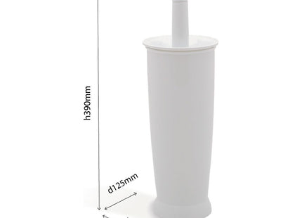 Addis Closed Toilet Brush Set, Plastic, White, 12.5 x 12.5 x 39 cm 510284
