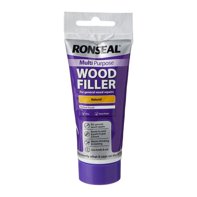 Ronseal 100g Multi-Purpose Natural Wood Filler Tube RSLMPWFN100G