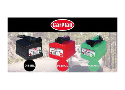 CarPlan Leaded Jerry Petrol Can - Red with Transport Safety Cap and Spout - 5 Litre Capacity