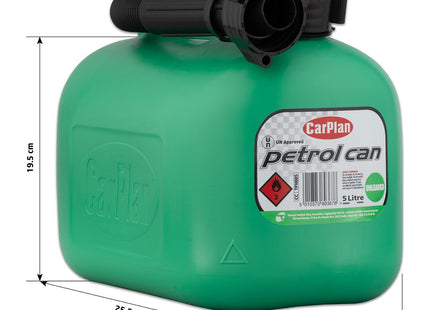 CarPlan 5 Litre Fuel Can, Unleaded Petrol (Green) TPH005