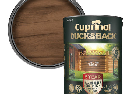 Cuprinol Ducksback Shed & Fence Paint - Autumn Gold - 5 Litre