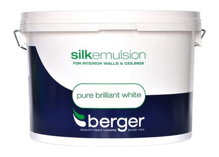 Berger Brilliant White Vinyl Silk Paint- 10 Litre
